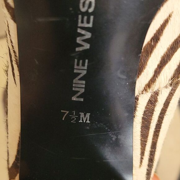 Nine West Zebra Print Open Toe Stilleto - Picture 7 of 9